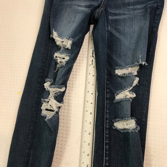 AMERICAN EAGLE WOMENS HI-RISE JEGGING DISTRESSED JEANS SIZE 6 - Picture 7 of 8